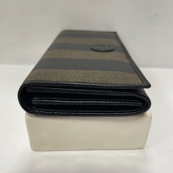 Fendi Vintage Pequin Striped Flap Wallet - Pecan - Preowned - Picture 4 of 14